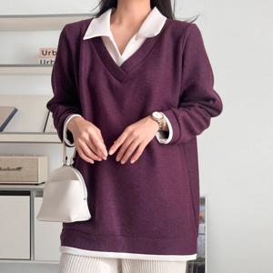 나야홍 / 아이우먼 카라셔츠레이어티셔츠 BSV926M512 빅사이즈