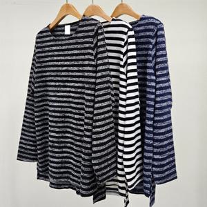 나야홍 / 빅사이즈티 T589L601 집시줄지배색루즈롱티 MN