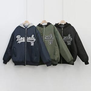 나야홍 / 빅사이즈아우터 K687L601 로얄배색후드항공점퍼 PO