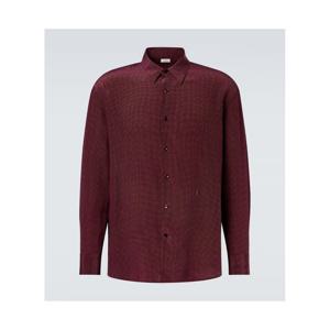 생로랑 Cassandre 실크 크레이프 드 신 셔츠 P01142403