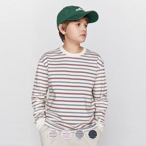 [지오다노주니어] 03026511 헤비코튼 멀티 스트라이프 긴팔티