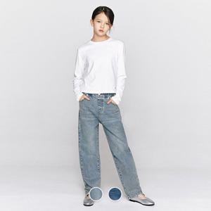 [지오다노주니어] 03116510 코튼스판 밴딩 세미오버 데님 팬츠