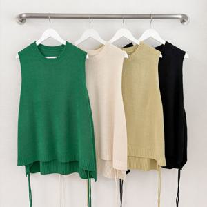 나야홍 / 빅사이즈베스트 Q869L601 모어옆리본트임니트조끼 BN