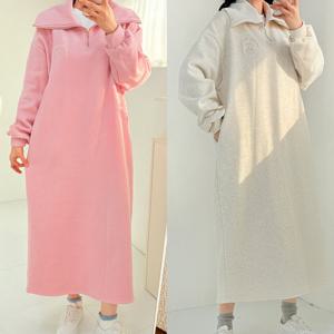 나야홍 / 빅사이즈원피스 X053L601 기모센텐반집업원피스 PO