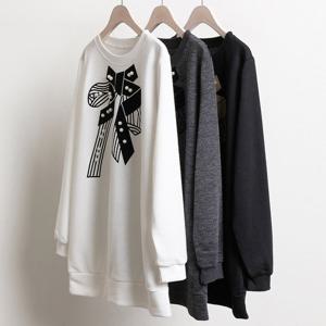 나야홍 / 빅사이즈티 0473L601 진주리본맨투맨티 MN