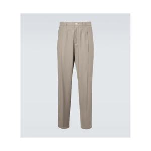 Brunello Cucinelli 플리츠 코튼 테이퍼드 팬츠 P01138483