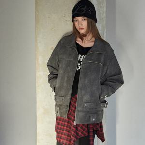 [에고이스트]루즈핏 페이크레더 점퍼 ES1FJ160