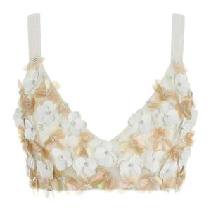 패로슈 플로럴 자수 시퀸 크롭 탑 D311708GYM 802