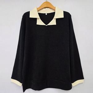 나야홍 / 아이우먼 모노오픈카라배색티 OLT870M602 빅사이즈