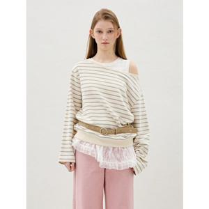 [올리브데올리브] 스트라이프 보트넥 티셔츠 OE6SE206 OE6SE206