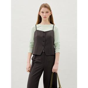 [올리브데올리브] 슬림핏 슬리브리스 베스트 OW6SV151 OW6SV151