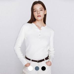 [지오다노]여성 봄 가을 간절기 베이직 헨리넥 니트 스웨터 356513