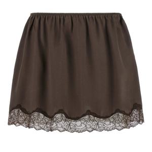 마그다부트림 11 레이스 인서트 실크 미니 스커트 236526 BROWN
