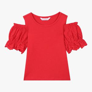 [로엠걸즈(아동)]레이스 소매 어깨트임 티셔츠 RGRA26412