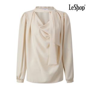 르샵  드레이프 스카프 새틴 블라우스 (BQ4BL002A)