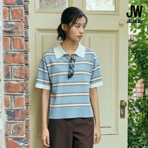 제이슨우 26SS Lucy 코튼 린넨 스트라이프 럭비 니트 2종 (네이비 공통 + 스카이블루or핑크 택1)
