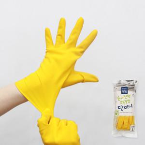 명진 단미니 라텍스 고무장갑 대 10켤레 엘로우