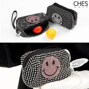 [체스]큐빅스마일 골프공 미니파우치