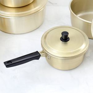 양은황냄비 편수 14cm 찌개 라면냄비 업소용 노란냄비