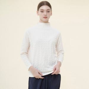 [요이츠]격자 자가드 반목 티셔츠_YH03PQT01