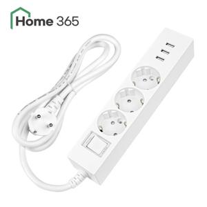 홈365 국산 USB 멀티탭 과부하차단 3구 1.5m / 고속충전 3포트