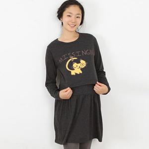 T881 미씽캣 수유원피스 수유복 수유반피스 홈웨어