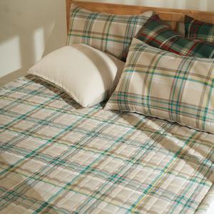 몽쉐어 사계절 마이크로워싱 페인체크 카페트 겸 침대패드 Q