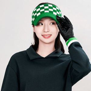 [체스]사각패턴 여성골프 니트썬캡 골프썬캡 여성골프모자
