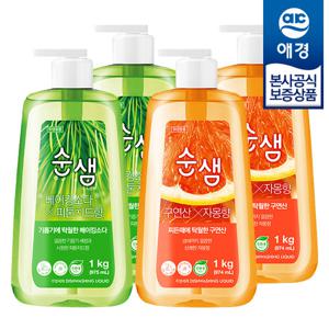 [애경]순샘 자몽/피톤치드 주방세제 1kg x4개