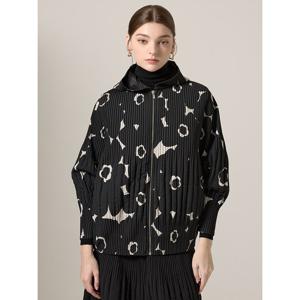 [요이츠]프린트 플리츠 후드 누빔 퀼팅 점퍼_YH11PRJ03