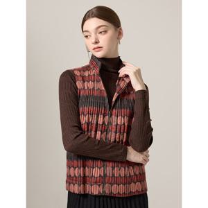 [요이츠]도트 프린트 카라 누빔 베스트_YH10PVS01