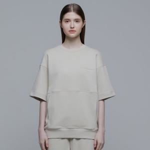 내셔널지오그래픽 N242USW030 피타 세미오버핏 반팔 맨투맨 OAK BEIGE