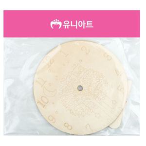 유니아트 (시계재료) 나무 시계판 (원형 부엉이) G20