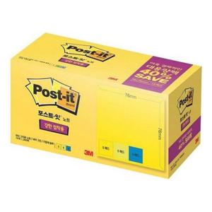 포스트잇대용량팩654SSN-15A(76x76mm노블그 5개씩)