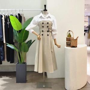 [포커스]  FS4A7OP00791_셔츠 포인트 벨티드 롱원피스