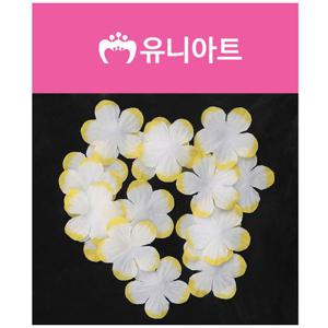 유니아트 조화꽃 벚꽃 흰색.노랑