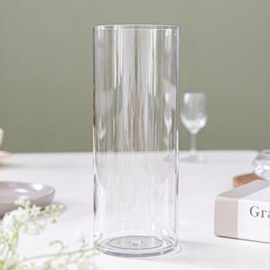 PET 원형 원통 긴 화병 실린더 10x25cm 조화꽃 전용 꽃병 투명 플라스틱 인테리어