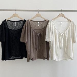 빅사이즈사랑해요 S289L406 물결나시투인원볼레로 GO