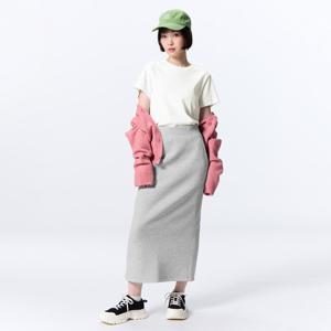 GU by 유니클로 헤비웨이트 스웨트 내로우 스커트 (표준 길이 82.5-89.5 cm)