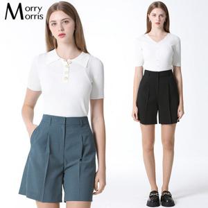 [모리모리스][모리모리스(Morry Morris)] 베이직 핀턱 4부 팬츠