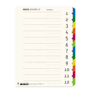 바인더인덱스 수입색지 12분류 A393-7 문화산업