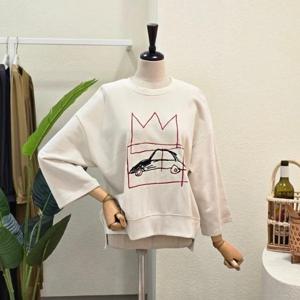 [포커스]FF4H3TS30498_유니크 자수 7부 맨투맨