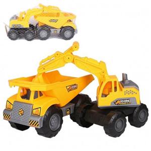 28000 라이노 덤프트럭 과 포크레인 (모래놀이)