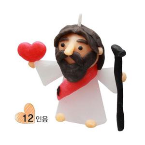 예수님 양초 12개 세트 (기본파라핀몸통포함)