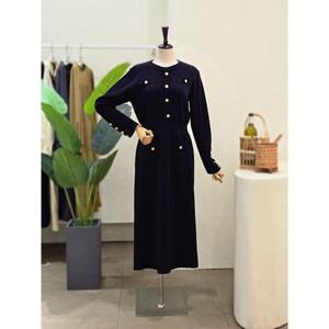 [포커스]24FF4I9OP5966_골드 버튼 니트 원피스