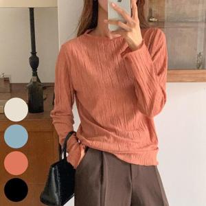 빅사이즈주름티 Q083L410 날날이프릴반폴라니트티 DD