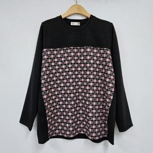 아이우먼 모노그램하프배색나염티 OLT121M411 빅사이즈