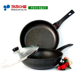 키친아트 슈프림스톤(은나노)열센서 후라이팬2종(E)(26)유리