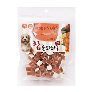 참좋은간식 치킨 연어 당근 큐브 100g