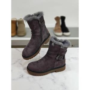 한슈 세이브존03 로지 퍼트리밍 스웨이드 여성 숏부츠 3.5cm AGHS67173myA